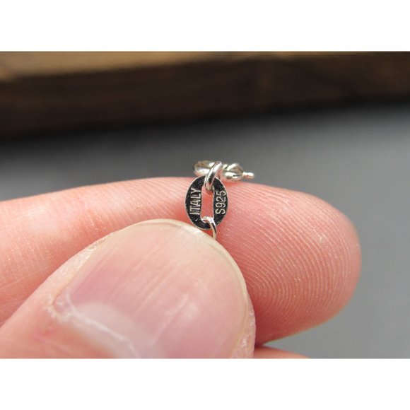 18" Sterling Silver Racket Pendant Necklace Vintage Minimalist Everyday Simple - Picture 5 of 7